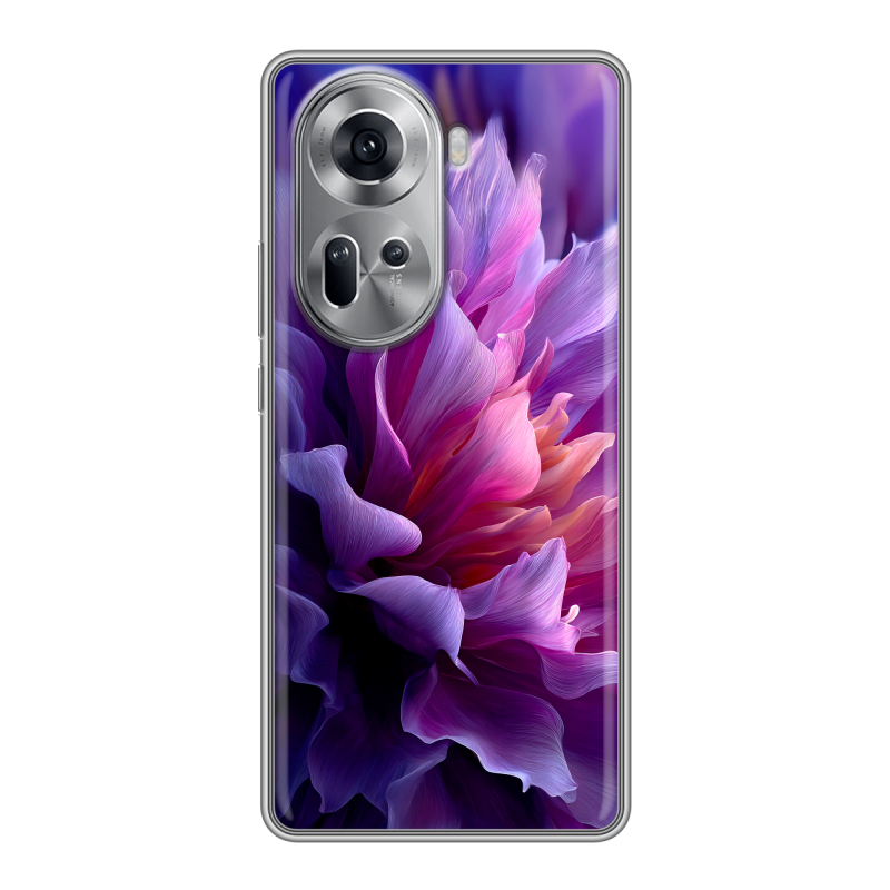 Силиконовый чехол на OPPO Reno 11 с принтом женский цветы Силиконовый чехол на OPPO Reno 11 с принтом женский цветы