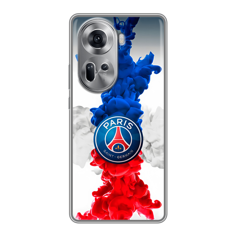 Силиконовый чехол на OPPO Reno 11 с принтом PSG ПСЖ Силиконовый чехол на OPPO Reno 11 с принтом PSG ПСЖ