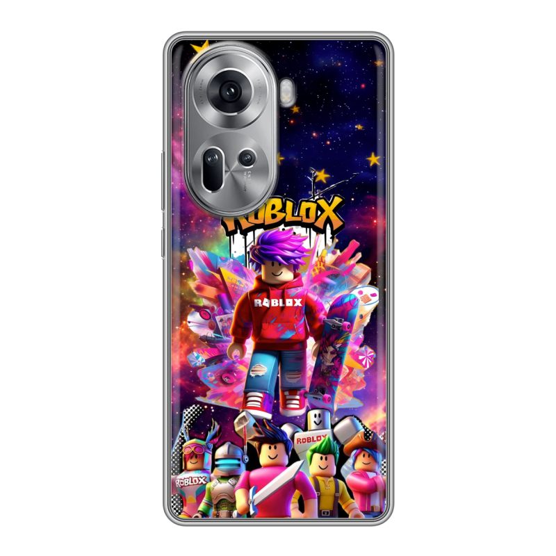Силиконовый чехол на OPPO Reno 11 с принтом Roblox Роблокс Силиконовый чехол на OPPO Reno 11 с принтом Roblox Роблокс