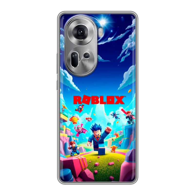 Силиконовый чехол на OPPO Reno 11 с принтом Roblox Роблокс Силиконовый чехол на OPPO Reno 11 с принтом Roblox Роблокс