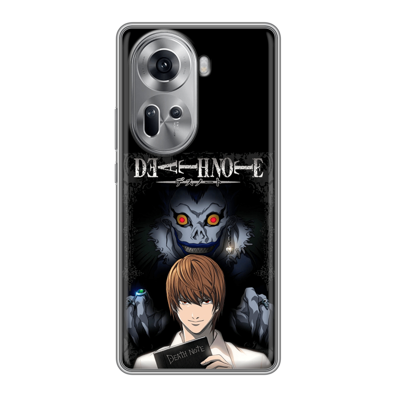 Силиконовый чехол на OPPO Reno 11 с принтом Death note Тетрадь смерти Силиконовый чехол на OPPO Reno 11 с принтом Death note Тетрадь смерти