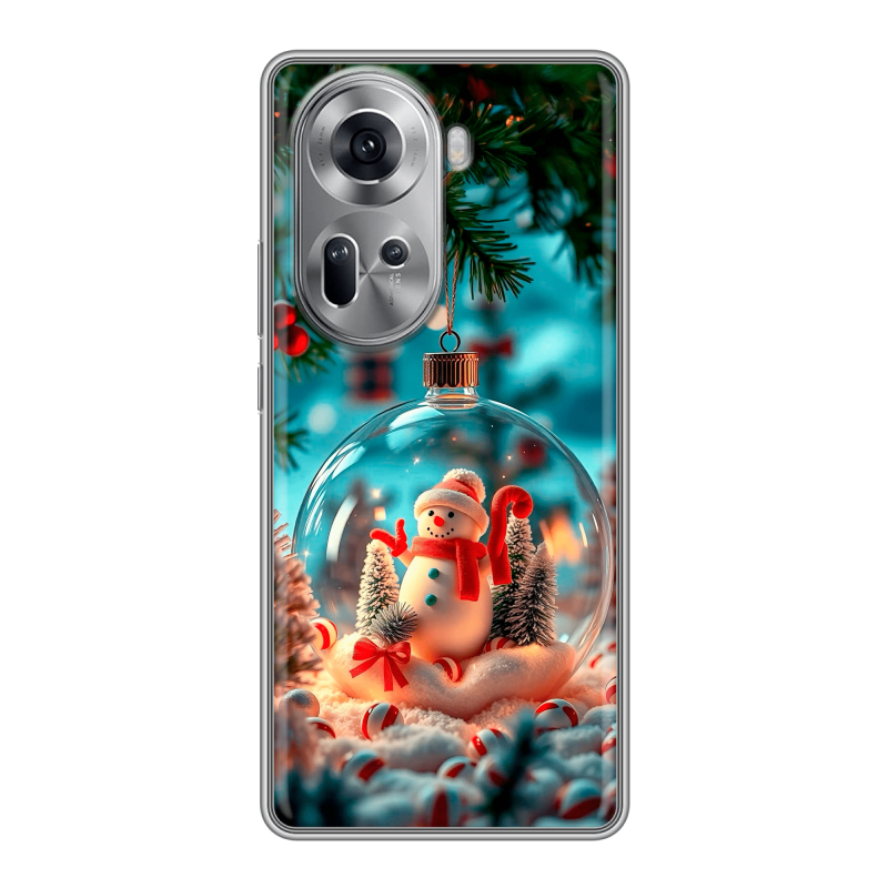 Силиконовый чехол на OPPO Reno 11 с принтом Новый год Силиконовый чехол на OPPO Reno 11 с принтом Новый год