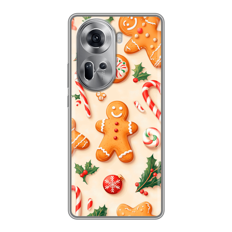 Силиконовый чехол на OPPO Reno 11 с принтом Новый год Силиконовый чехол на OPPO Reno 11 с принтом Новый год