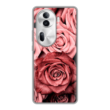 Силиконовый чехол на OPPO Reno 11 Pro с принтом Цветы розы Силиконовый чехол на OPPO Reno 11 Pro с принтом Цветы розы