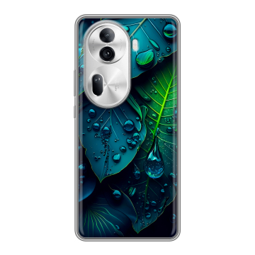 Силиконовый чехол на OPPO Reno 11 Pro с принтом Листья Силиконовый чехол на OPPO Reno 11 Pro с принтом Листья