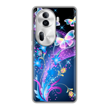 Силиконовый чехол на OPPO Reno 11 Pro с принтом Бабочки