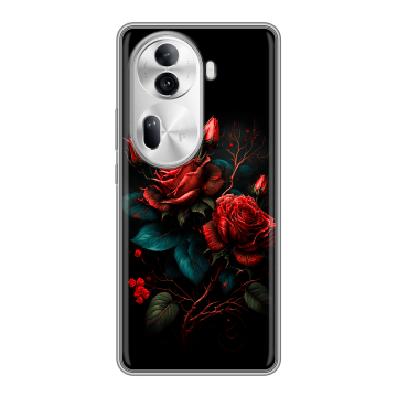 Силиконовый чехол на OPPO Reno 11 Pro с принтом Розы красные