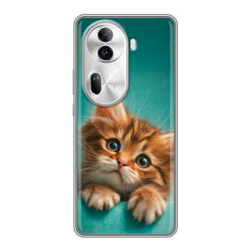 Силиконовый чехол на OPPO Reno 11 Pro с принтом котенок