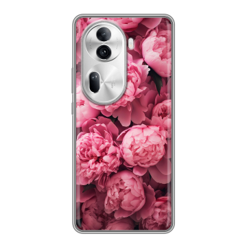 Силиконовый чехол на OPPO Reno 11 Pro с принтом цветы пионы