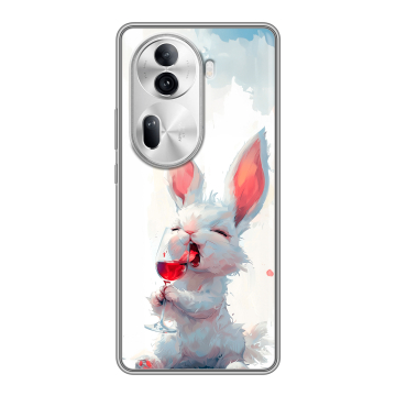 Силиконовый чехол на OPPO Reno 11 Pro с принтом кролик зайчик