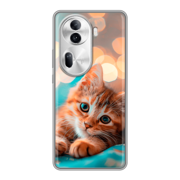 Силиконовый чехол на OPPO Reno 11 Pro с принтом котик