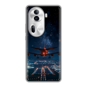 Силиконовый чехол на OPPO Reno 11 Pro с принтом самолет