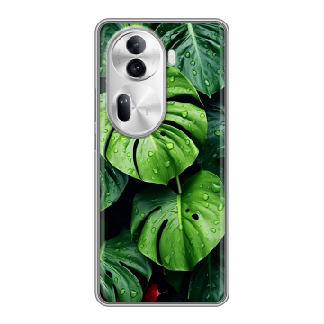 Силиконовый чехол на OPPO Reno 11 Pro с принтом Листья