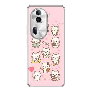 Силиконовый чехол на OPPO Reno 11 Pro с принтом Hello Kitty Хелоу Кити
