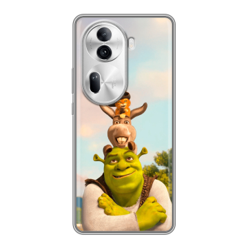 Силиконовый чехол на OPPO Reno 11 Pro с принтом Шрек Shrek Силиконовый чехол на OPPO Reno 11 Pro с принтом Шрек Shrek