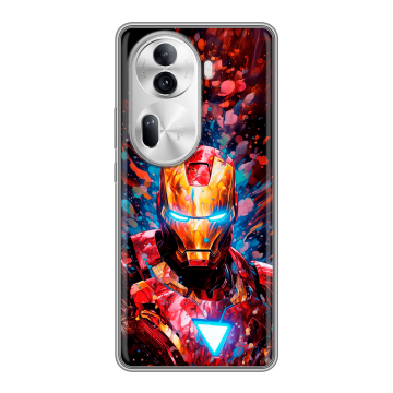 Силиконовый чехол на OPPO Reno 11 Pro с принтом Железный человек Ironman