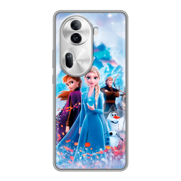 Силиконовый чехол на OPPO Reno 11 Pro с принтом Холодное сердце Frozen