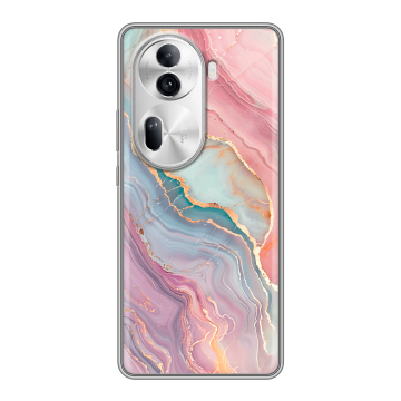 Силиконовый чехол на OPPO Reno 11 Pro с принтом розовый мрамор