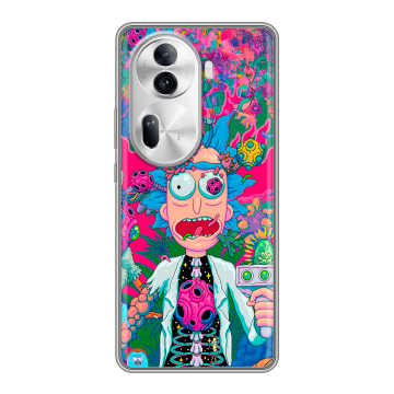 Силиконовый чехол на OPPO Reno 11 Pro с принтом Рик и Морти Rick Morty