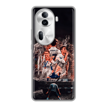 Силиконовый чехол на OPPO Reno 11 Pro с принтом Реал Роналдо Real Ronaldo