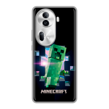 Силиконовый чехол на OPPO Reno 11 Pro с принтом Майнкрафт Minecraft