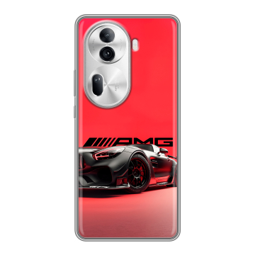 Силиконовый чехол на OPPO Reno 11 Pro с принтом Мерседес Mercedes AMG Силиконовый чехол на OPPO Reno 11 Pro с принтом Мерседес Mercedes AMG