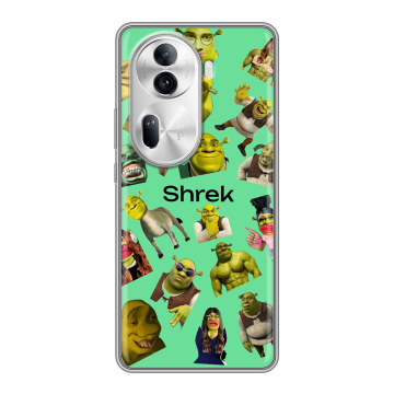 Силиконовый чехол на OPPO Reno 11 Pro с принтом Шрек Shrek Силиконовый чехол на OPPO Reno 11 Pro с принтом Шрек Shrek