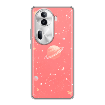 Силиконовый чехол на OPPO Reno 11 Pro с принтом Розовый космос Силиконовый чехол на OPPO Reno 11 Pro с принтом Розовый космос