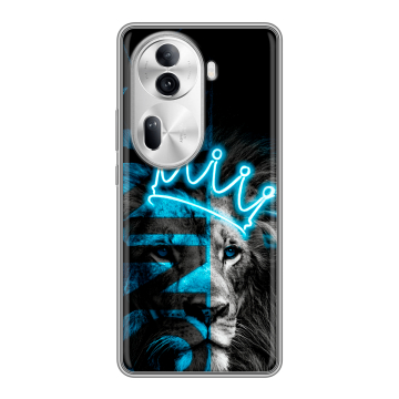 Силиконовый чехол на OPPO Reno 11 Pro с принтом Король лев Силиконовый чехол на OPPO Reno 11 Pro с принтом Король лев
