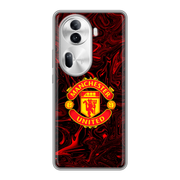 Силиконовый чехол на OPPO Reno 11 Pro с принтом Manchester United Силиконовый чехол на OPPO Reno 11 Pro с принтом Manchester United