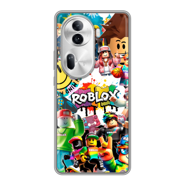 Силиконовый чехол на OPPO Reno 11 Pro с принтом Roblox Роблокс
