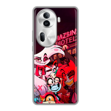 Силиконовый чехол на OPPO Reno 11 Pro с принтом Hazbin Hotel Отель Хазбин