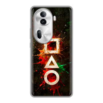 Силиконовый чехол на OPPO Reno 11 Pro с принтом Squid Game Игра кальмара