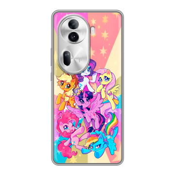 Силиконовый чехол на OPPO Reno 11 Pro с принтом My little pony Дружба чудо