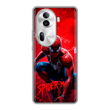 Силиконовый чехол на OPPO Reno 11 Pro с принтом Spiderman Человек паук