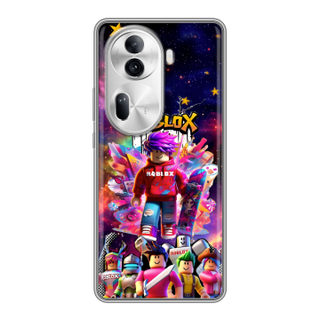 Силиконовый чехол на OPPO Reno 11 Pro с принтом Roblox Роблокс