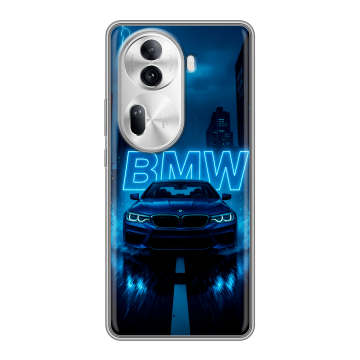 Силиконовый чехол на OPPO Reno 11 Pro с принтом BMW БМВ