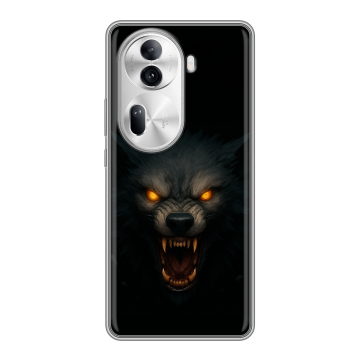 Силиконовый чехол на OPPO Reno 11 Pro с принтом Волк Силиконовый чехол на OPPO Reno 11 Pro с принтом Волк