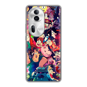 Силиконовый чехол на OPPO Reno 11 Pro с принтом Gravity Falls Гравити Фолз