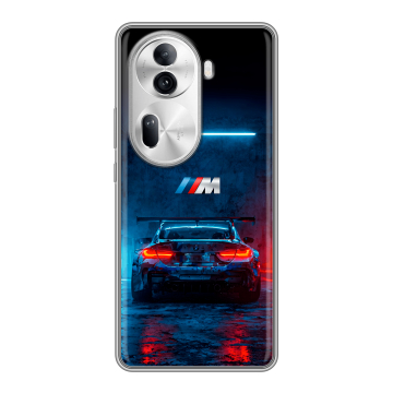 Силиконовый чехол на OPPO Reno 11 Pro с принтом BMW БМВ
