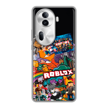 Силиконовый чехол на OPPO Reno 11 Pro с принтом Roblox Роблокс