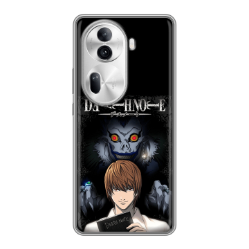 Силиконовый чехол на OPPO Reno 11 Pro с принтом Death note Тетрадь смерти Силиконовый чехол на OPPO Reno 11 Pro с принтом Death note Тетрадь смерти