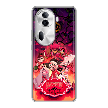 Силиконовый чехол на OPPO Reno 11 Pro с принтом Hazbin Hotel Отель Хазбин