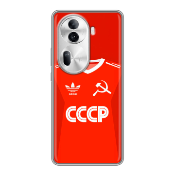 Силиконовый чехол на OPPO Reno 11 Pro с принтом Флаг Герб СССР Силиконовый чехол на OPPO Reno 11 Pro с принтом Флаг Герб СССР