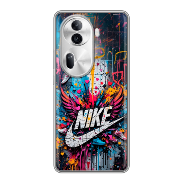 Силиконовый чехол на OPPO Reno 11 Pro с принтом Nike Найк