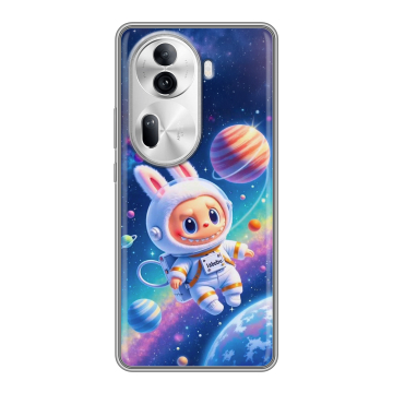 Силиконовый чехол на OPPO Reno 11 Pro с принтом Labubu Лабубу