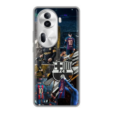 Силиконовый чехол на OPPO Reno 11 Pro с принтом Messi Barcelona