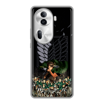 Силиконовый чехол на OPPO Reno 11 Pro с принтом Атака титанов