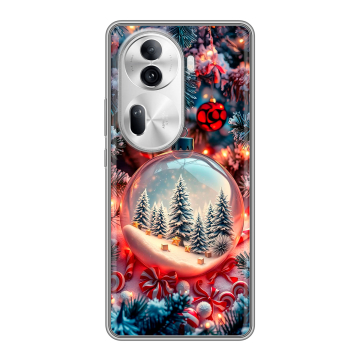 Силиконовый чехол на OPPO Reno 11 Pro с принтом Новый год Силиконовый чехол на OPPO Reno 11 Pro с принтом Новый год