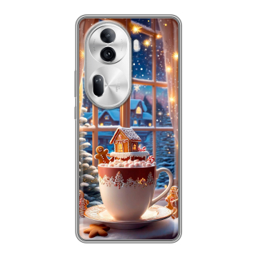 Силиконовый чехол на OPPO Reno 11 Pro с принтом Новый год Силиконовый чехол на OPPO Reno 11 Pro с принтом Новый год
